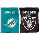 Miami Dolphins Oakland Raiders House Divided Flag 3x5ft Polyester NFL Banner Size No.4 144*96cm Miami Dolphins Oakland Raiders House Divided Flag 3x5ft Polyester NFL Banner Size No.4 144*96cm