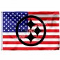 Pittsburgh Steelers Hollow Out Shape With US Flag 3x5ft Polyester NFL1 Team Banner Flying Size No.4