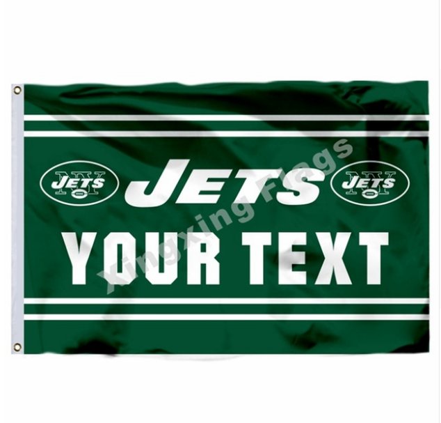 New York Jets Custom Your Text Flag 3x5ft Polyester NFL1 Team Banner Flying Size No.4 90*150cm