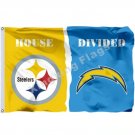 Pittsburgh Steelers San Diego Chargers House Divided Flag 3x5ft Polyester NCAA Banner Flying No.4 Pittsburgh Steelers San Diego Chargers House Divided Flag 3x5ft Polyester NCAA Banner Flying No.4