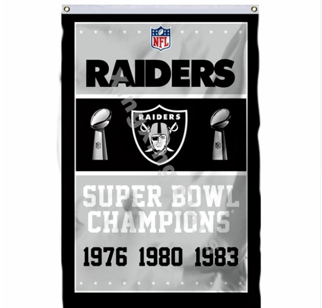 Oakland Raiders Super Bowl Champions Flag 3x5ft Polyester NFL1 Banner Flying Size No.4 90*150cm