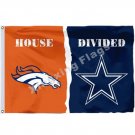 Denver Broncos Dallas Cowboys House Divided Flag 3ft X 5ft Polyester NFL1 Banner Size No.4