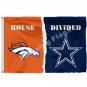 Denver Broncos Dallas Cowboys House Divided Flag 3ft X 5ft Polyester NFL1 Banner Size No.4