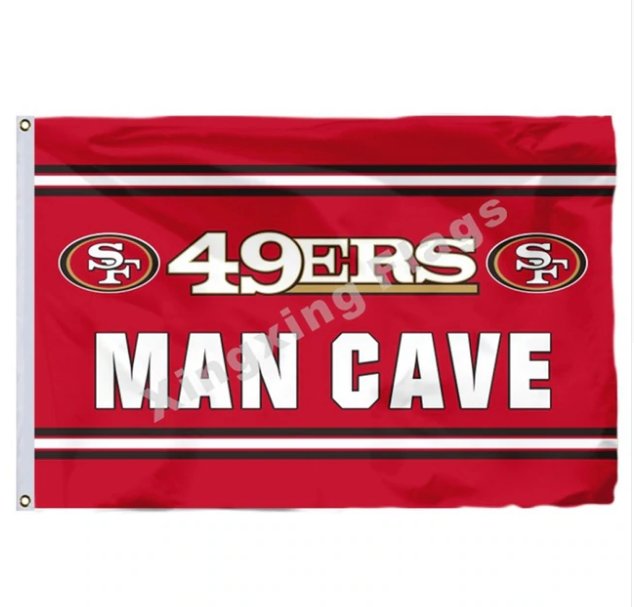 San Francisco 49ers Man Cave Flag 3ft X 5ft Polyester NFL1 Banner Flying Size No.4 90*150cm Custom F