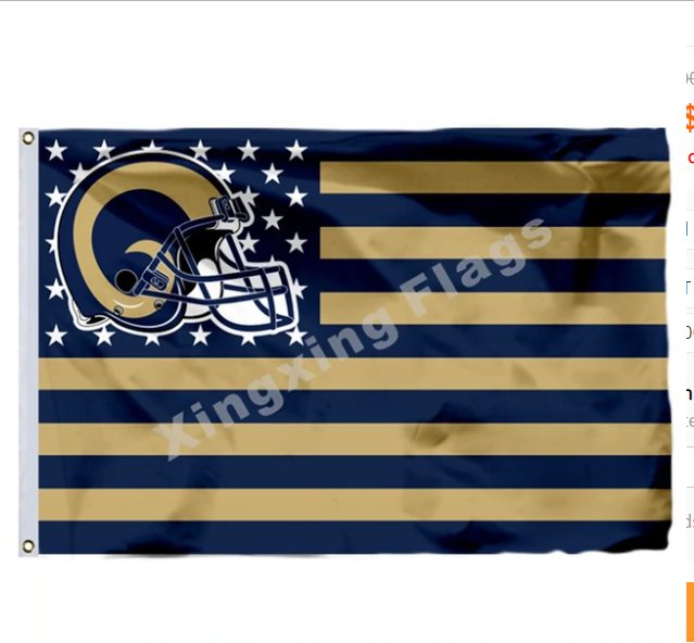 Los Angeles Rams Flag with Star and Stripe 3X5 ft NFL Flag s