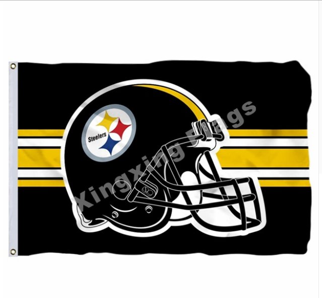 Pittsburgh Steelers Helmet Horizontal Strip Flag 3x5ft Polyester NFL1 Team Banner Flying Size No.4