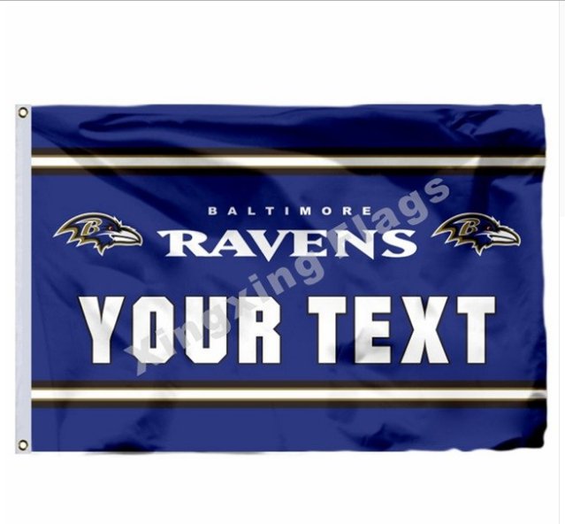 Baltimore Ravens Custom Your Text Flag 3ft X 5ft Polyester NFL1 Team Banner Flying Size No.4