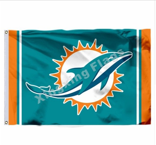 Miami Dolphins Column Flag 3x5ft Polyester NFL1 Banner Flying Size No.4 90*150cm Custom Flag