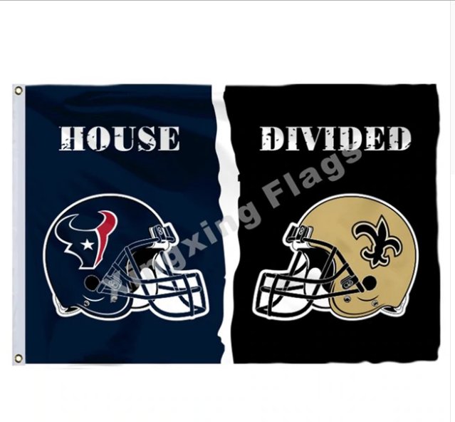 Houston Texans New Orleans Saints Helmet House Divided Flag 3ft X 5ft Polyester NFL Banner Size No.4