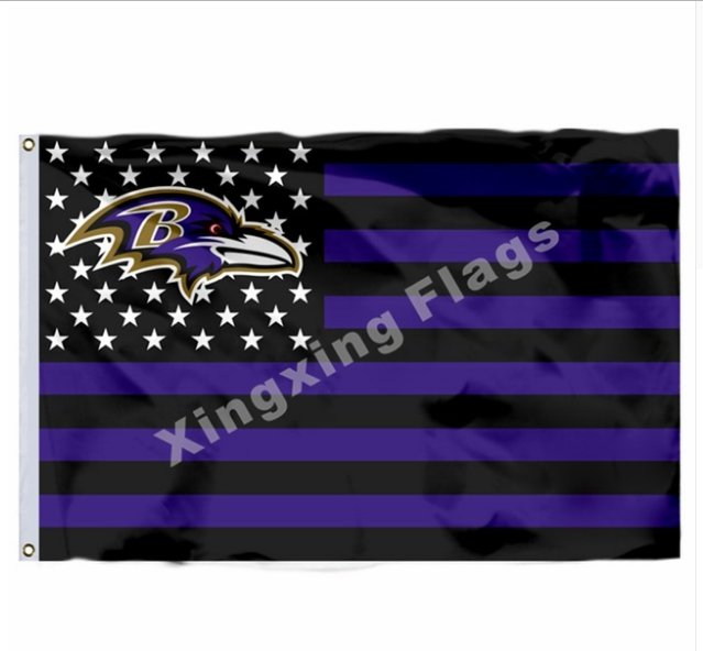 Baltimore Ravens Nation Flag 3x5ft Polyester NFL Banner Flying Size No.4 90*150cm Custom Flag