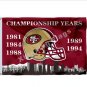 San Francisco 49ers Championship Years Flag 3ft X 5ft Polyester NFL1 Team Banner Flying Size No.4