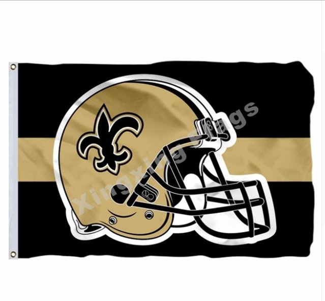 New Orleans Saints Helmet Horizontal Strip Flag 3x5ft Polyester NFL1 Team Banner Flying Size No.4