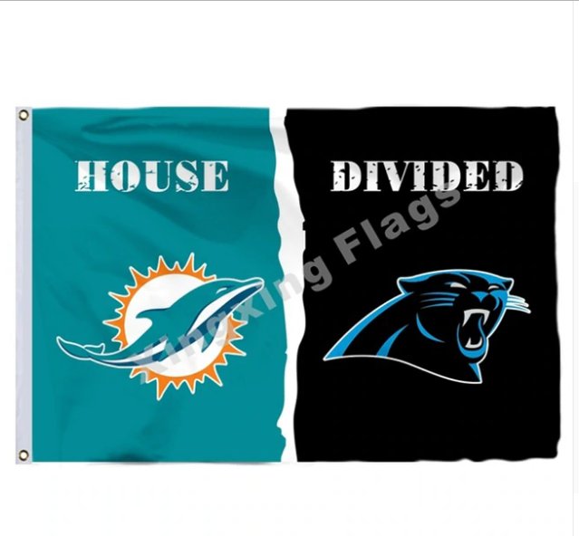 Miami Dolphins Carolina Panthers House Divided Flag 3x5ft Polyester NFL Banner Size No.4 90*150cm