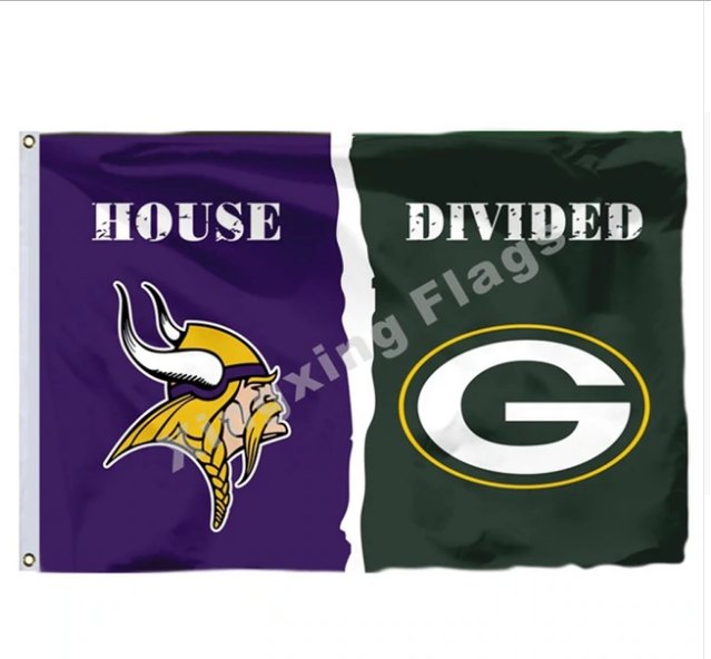 Minnesota Vikings Green Bay Packers House Divided Flag 3x5ft Polyester NFL Banner Size No.4