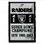 Oakland Raiders Super Bowl Champions 1976 1980 1983 Flag 3x5ft Polyester NFL Banner Flying Size No.4