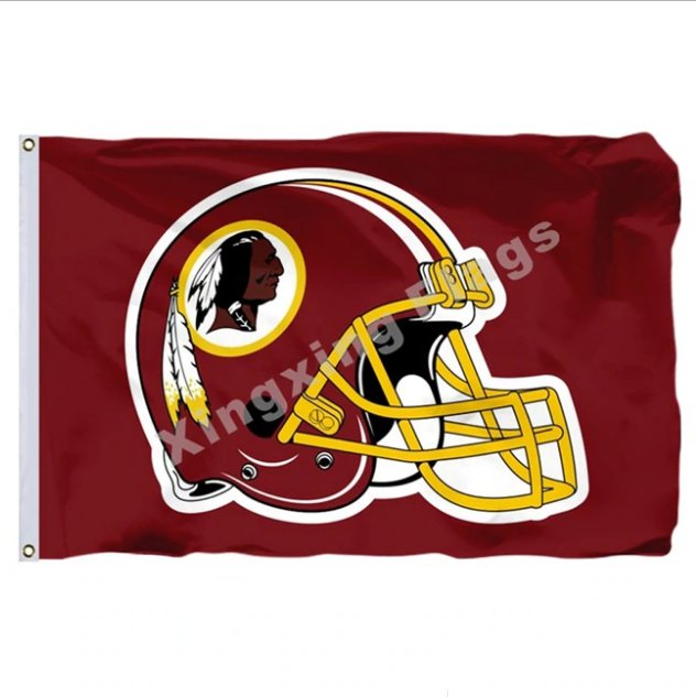 Washington Redskins Helmet Lighting Flag 3x5ft Polyester NFL Banner Size No.4 90*150cm Custom flag