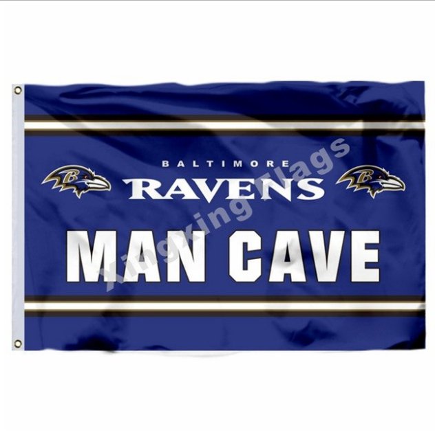 Baltimore Ravens Man Cave Flag 3x5ft Polyester NFL1 Banner Flying Size No.4 90*150cm Custom Flag