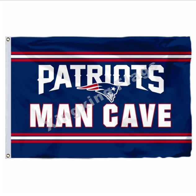 New England Patriots Custom MAN CAVE Flag 3x5ft Polyester NFL Team Banner Flying Size No.4 90*150cm
