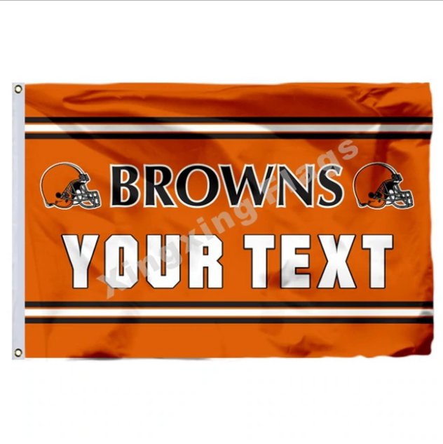Cleveland Browns Custom Your Text Flag 3x5ft Polyester NFL Team Banner Flying Size No.4 90*150cm
