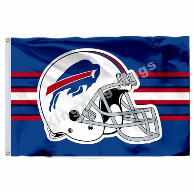 Buffalo Bills Helmet Horizontal Strip Flag 3ft X 5ft Polyester NFL1 Team Banner Flying Size No.4