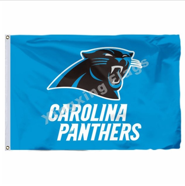 Carolina Panthers Wordmark Flag 3x5ft Polyester NFL1 Team Banner Flying Size No.4 90*150cm