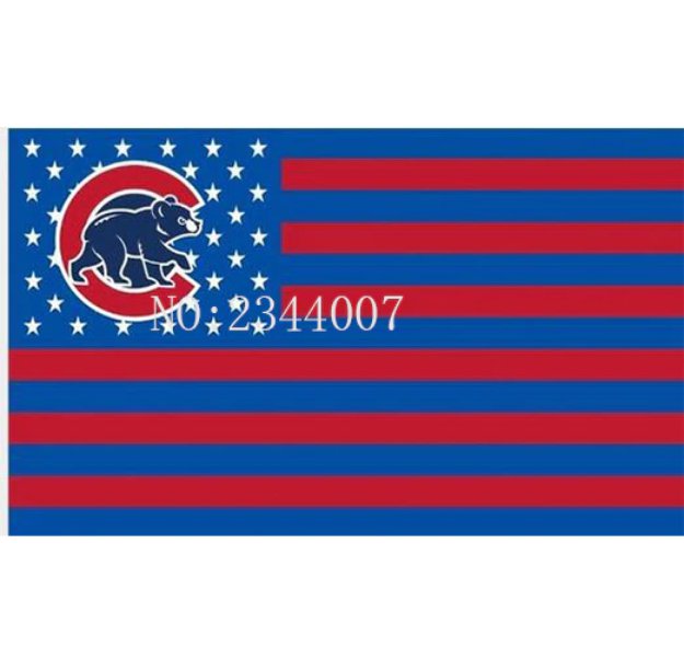 3FTx5FT Chicago CUB con Estrellas y Rayas de la bandera Banner 100D Poliester Bandera Ojal de metal
