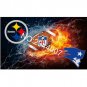 Water+Frie Pittsburgh Steelers+New England Patriots flag 3x5 ft 100D polyester +metal Grommets