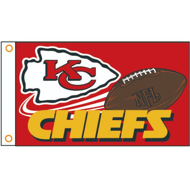 kansas city chiefs browns 3X5FT bandera 90 x 150 cm 100% Polyester NFL flag 304