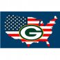 Green Bay Packers 100D Poliester Bandera con American flag banner 90x150 cm