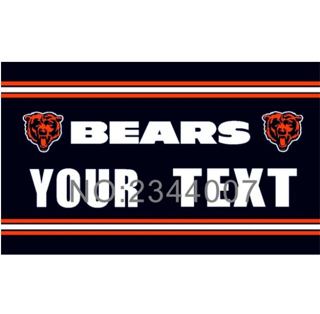 Chicago Bears Custom Your Text Flag 3X5ft Polyester NFL Team Banner Flying Size No.4 150* 90cm