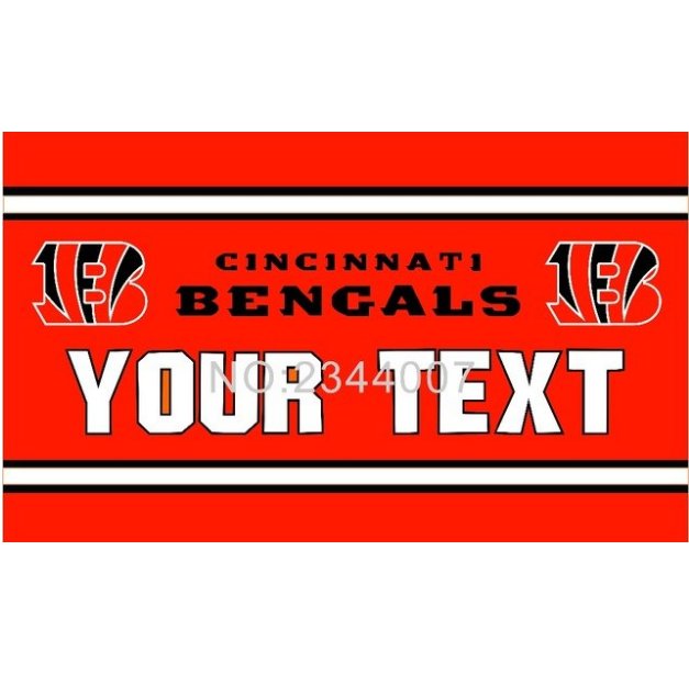 Cincinnati Bengals Custom Your Text Flag 3X5ft Polyester NFL Team Banner Flying Size No.4