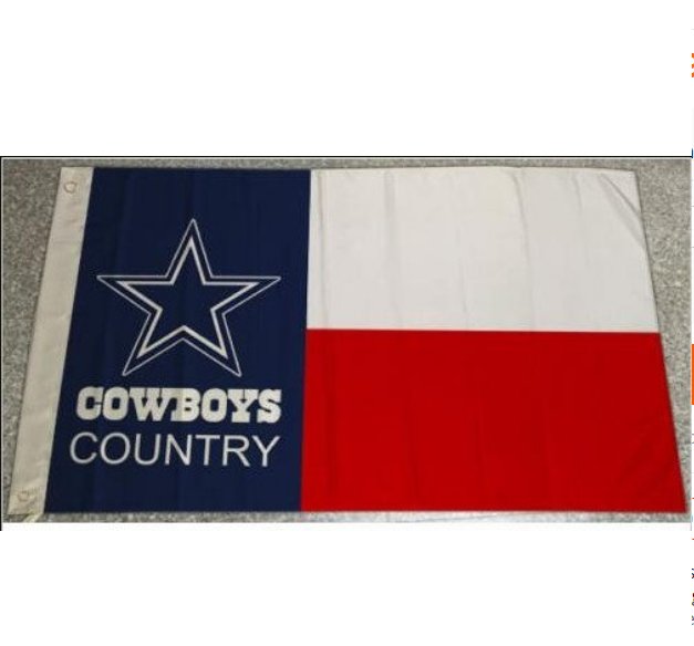 Dallas Cowboys bandera 90x150 cm horizontal de metal bandera de 3x5