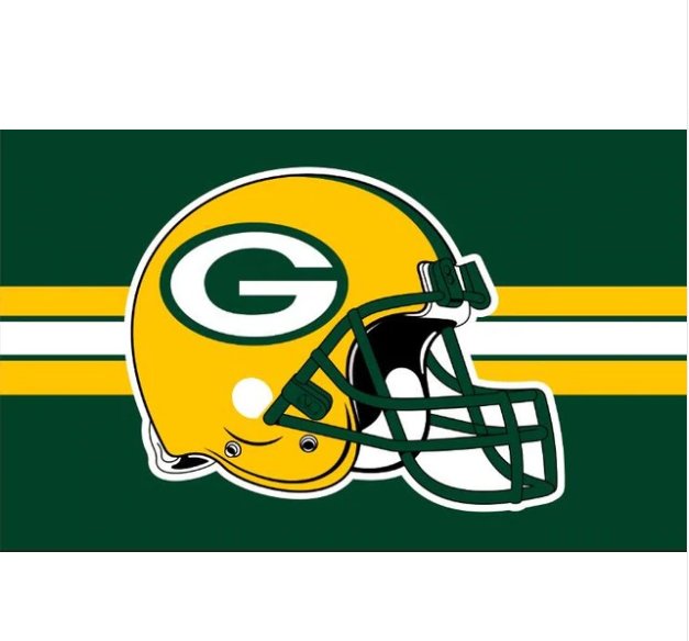 Green Bay Packers Helmet bandera con lineas de 90x150 cm poliester ...