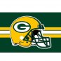 Green Bay Packers Helmet bandera con lineas de 90x150 cm poliester 3x5ft con 2 Anillos de Metal