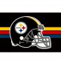Pittsburgh Steelers Helmet bandera con lineas de 90x150 cm poliester 3x5ft Anillos de Metal