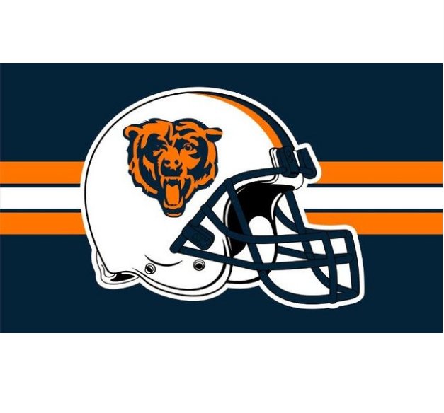 Chicago Bears Helmet bandera con lineas de 90x150 cm poliester 3x5ft 2 Anillos de Metal 1
