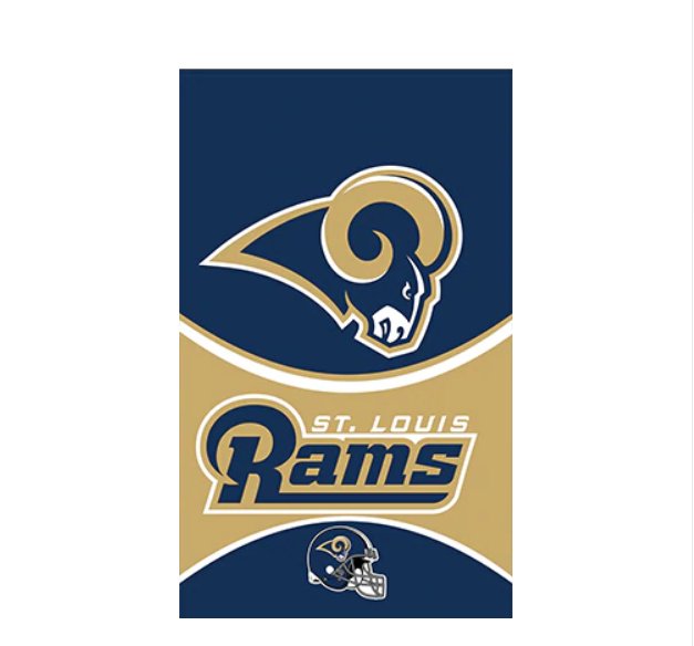 Los Angeles Rams banderas poliester 3x5ft bandera de impresion digital con 2 Anillos de Metal