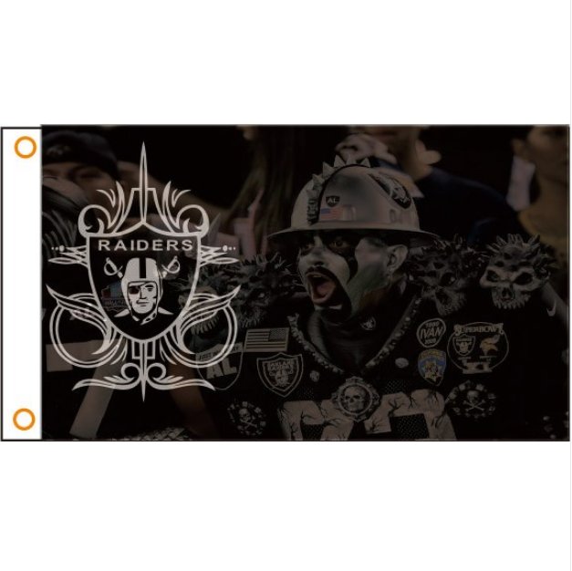Oakland Raiders bandera Flag 3x5ft 100D Poliester 90x150 cm bandera 308