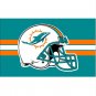Miami Dolphins Helmet bandera con lineas de 90x150 cm poliester 3x5ft 2 Anillos de Metal
