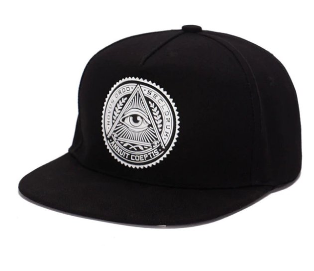 Classic 5 panels cotton snapback 3d god eyes plastic patch flat brim baseball cap hiphop unisex