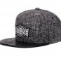 Quality linen cotton mens snapback cap rubber patch hiphop pu crocodile skin flat baseball cap