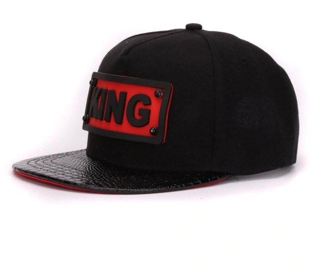 adult pu alligator leather flat bill hip hop hats 3D KING soft silicone adult snapback hats