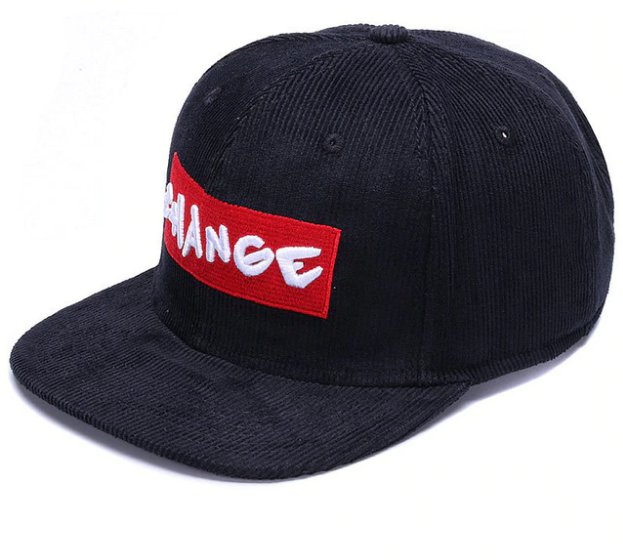 Brand black corduroy baseball cap original hats men snapback cap embroidery CHANGE letter
