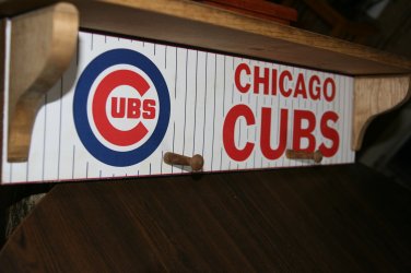 Unique Handmade Chicago Cubs Wooden Shelf
