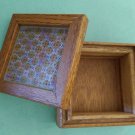 Beautiful Oak Box / Needlepoint / Box /Leaves / Storage / Oak