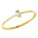 Baguette Cut Natural Diamond Minimalist Tiny Wedding Ring In 14K Gold SIZE 5.5
