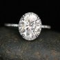 Solid Oval Cut 2.30 Ct Diamond Engagement Rings 14Kt White Gold size 6 7 8 9