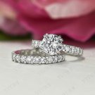 2ct Diamond Engagement Wedding Band Full Eternity Bridal set 10k Real White Gold