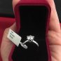 Solid 14K White Gold 2 Carat D VS1 Enhanced Diamond Engagement Ring Round Cut