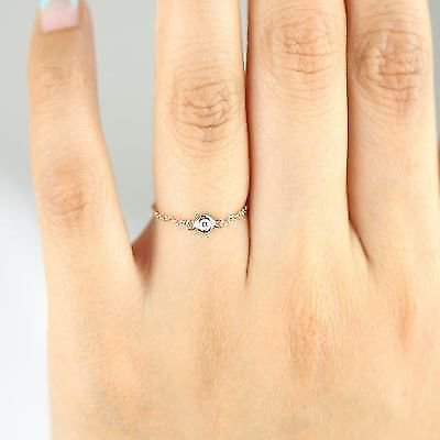 Diamond Bezel Chain Ring | Chain Diamond Ring | Minimalist Jewelry